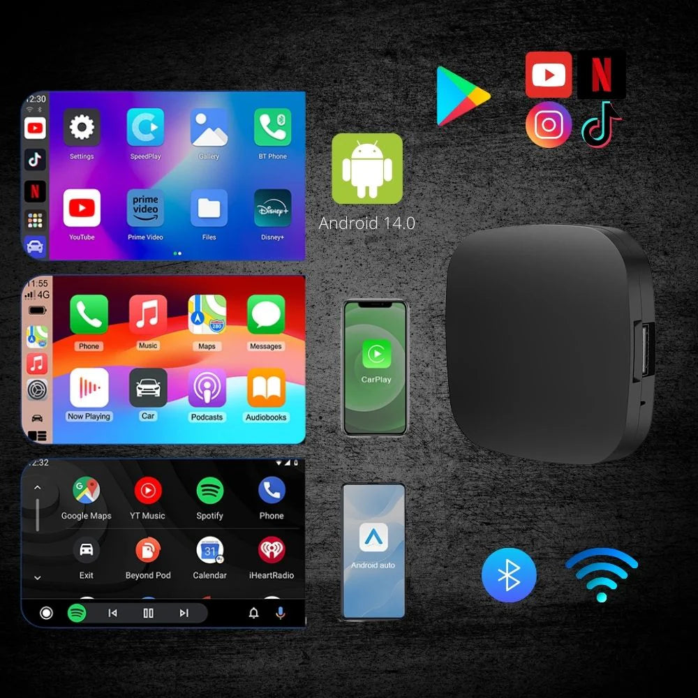Adaptador 3 en 1: Android, CarPlay y Android Auto Sin Cables